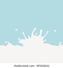 Flat Illustration With Milk Splash