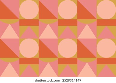 Flat illustration of Minimal Geometric shapes abstract background design triangle circled shapes,Minimalist Geometric Shapes: Abstract Triangle and Circle Background Design