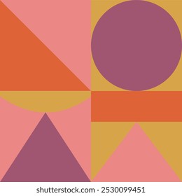 Flat illustration of Minimal Geometric shapes abstract background design triangle circled shapes,Minimalist Geometric Shapes: Abstract Triangle and Circle Background Design