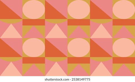 Flat illustration of Minimal Geometric shapes abstract background design triangle circled shapes	
