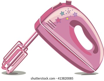  flat illustration mixer, pink