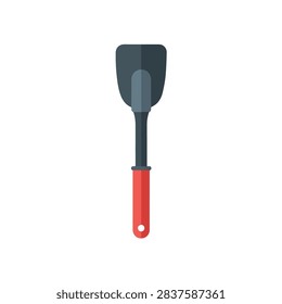 Flat Illustration of a Modern Kitchen Spatula Turner with Red Handle Isolated on White Background
