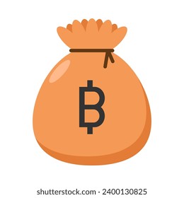 Flat illustration of money bag on isolated background