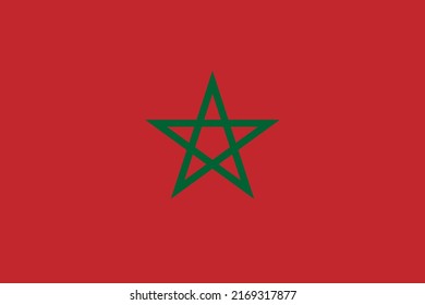 Ilustración plana de la bandera de Marruecos