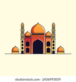 flat illustration mosque art. stylish design