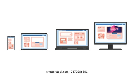 Flat Illustration of Multi Device Screens