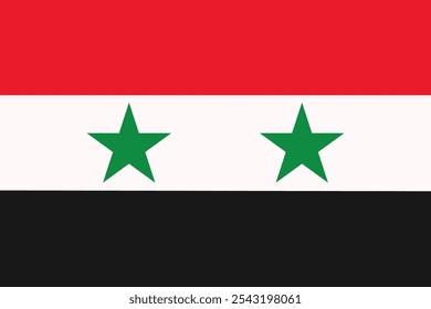 Flat Illustration national flag of Syria. Vector Illustration.