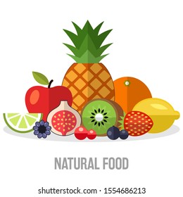 Flat illustration with natural food design
