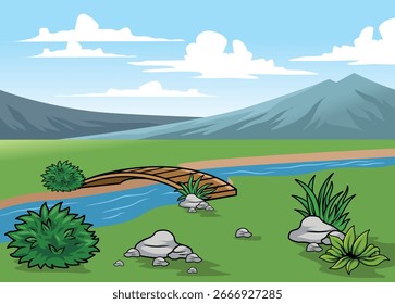 ILUSTRAÇÃO PLANA DE FUNDO DE VISTAS NATURAIS