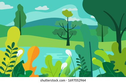 flat illustration NATURE, save the planet, save energy, the concept of the Earth day