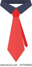 Flat illustration of neck tie vector icon isolated on white background.