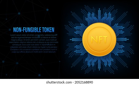 Flat illustration with nft concept. Banner vector. Flat design. Vector design art.