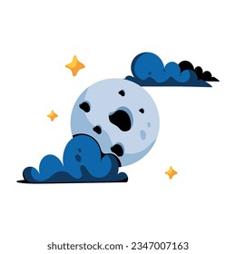 Flat illustration of night forecast