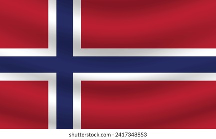 Flat Illustration of Norway flag. Norway national flag design. Norway Wave flag.
