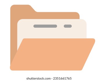 Flat illustration of notary folder vector icon isolated on white background.