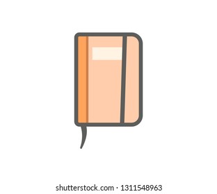 Flat Illustration Notebook with orange color and clean