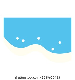 Flat illustration of ocean wave surface only