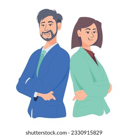 Flat illustration of office colleagues
