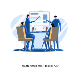 FLAT ILLUSTRATION OF OFFICE THEME