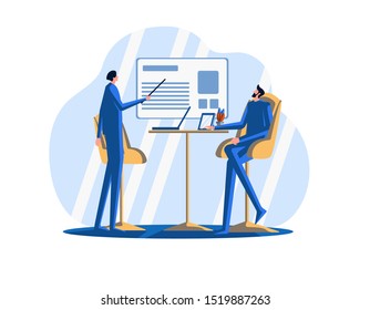 FLAT ILLUSTRATION OF OFFICE THEME