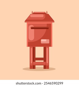 Flat illustration old mailbox , classic mailbox style