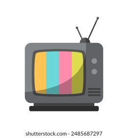 Flat illustration old television, old school tv design