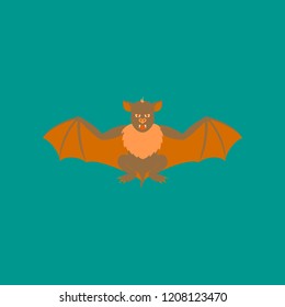 flat illustration on background of cute bat