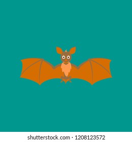 flat illustration on background of cute bat