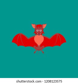 flat illustration on background of cute bat