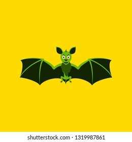 flat illustration on background of cute bat