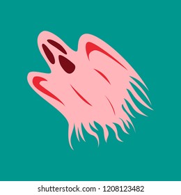 flat illustration on background of ghost