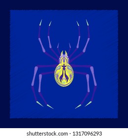 flat illustration on background of halloween spider