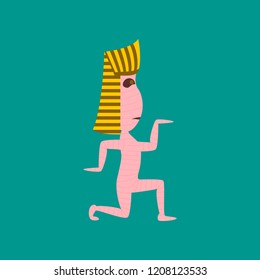 flat illustration on background of mummy halloween monster