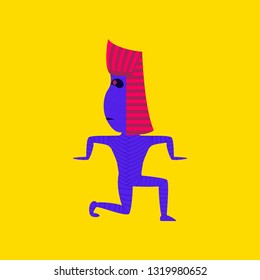 flat illustration on background of mummy halloween monster