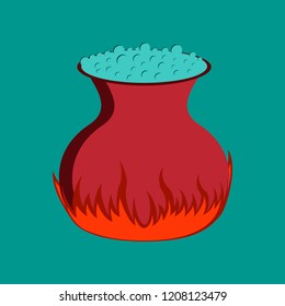 flat illustration on background of potion cauldron