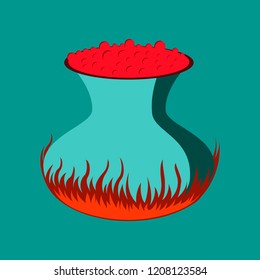 flat illustration on background of potion cauldron
