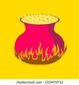flat illustration on background of potion cauldron