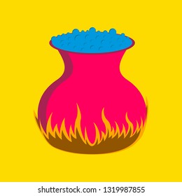 flat illustration on background of potion cauldron