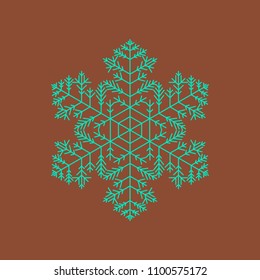 flat illustration on background of snowflake
