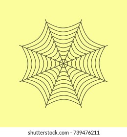 flat illustration on background of spider web