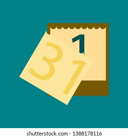 flat illustration on background of tear-off calendar