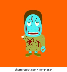 flat illustration on background of zombie men