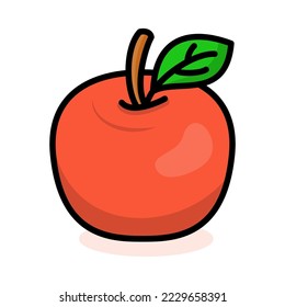 Flache Illustration auf einem Themenapfel