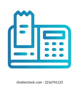 Ilustración plana de una caja registradora temática, tienda