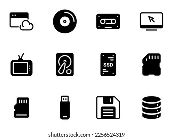 Ilustración plana sobre portadores de información temática