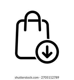 Ilustración plana en una bolsa de compras temática