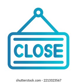Flat illustration on a theme sign closed