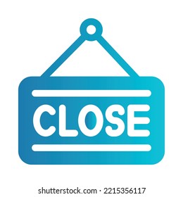 Flat illustration on a theme sign closed