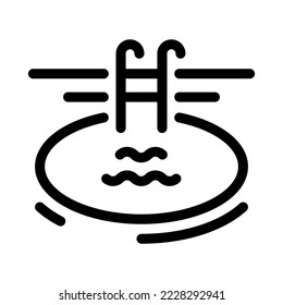 Ilustración plana en una piscina temática