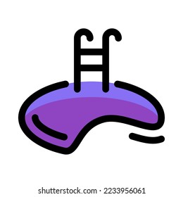 Ilustración plana en una piscina temática